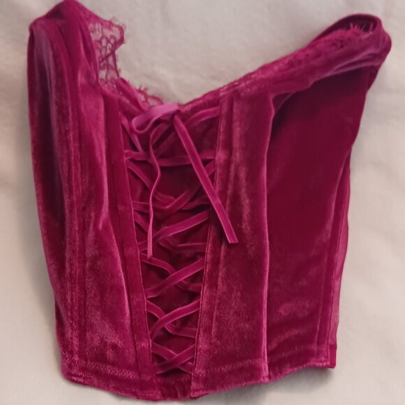 Excellent Condition Victoria Secret Hot Pink / Lighter Burgundy Corset. - Picture 1 of 5